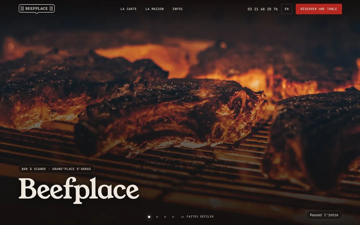 Die Website von Beefplace auf einem Computer.