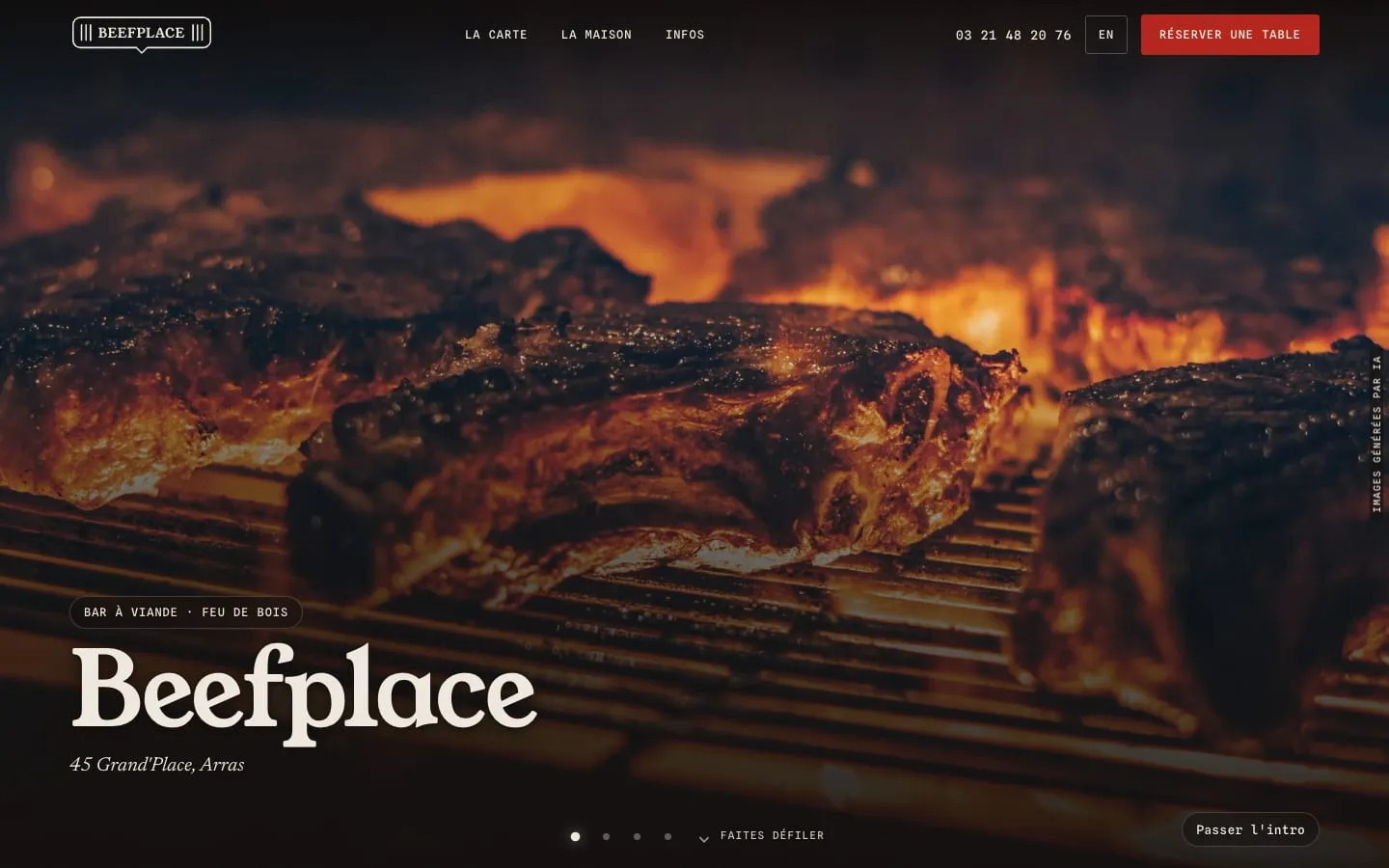 Le site de Beefplace sur un ordinateur.